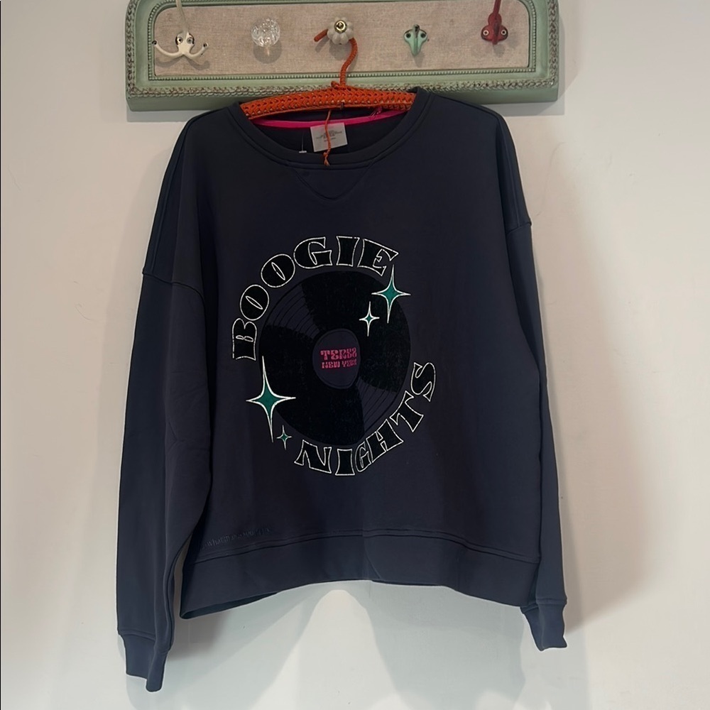 Terez Black 'Boogie Nights' dance Sweatshirt Women’s XL Crewneck new w/tags